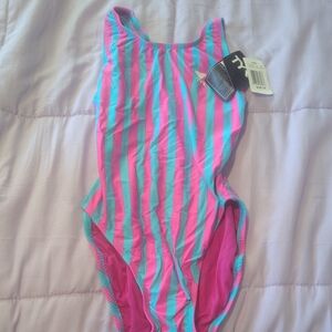 TYR Pink and Blue Striped Swimsuit NWT